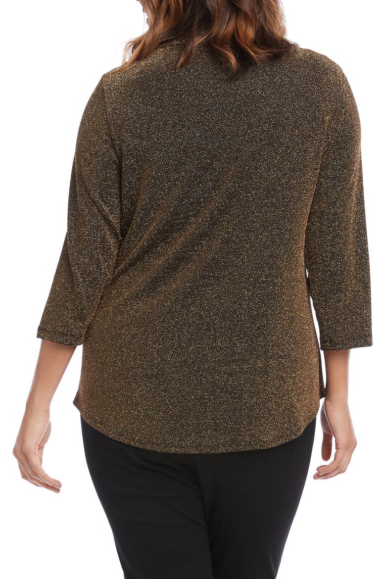 Glitter Knit Drape Neck Top, Alternate, color, GOLD