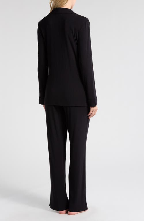 Nordstrom Moonlight Eco Easy Rib Pajamas In Black