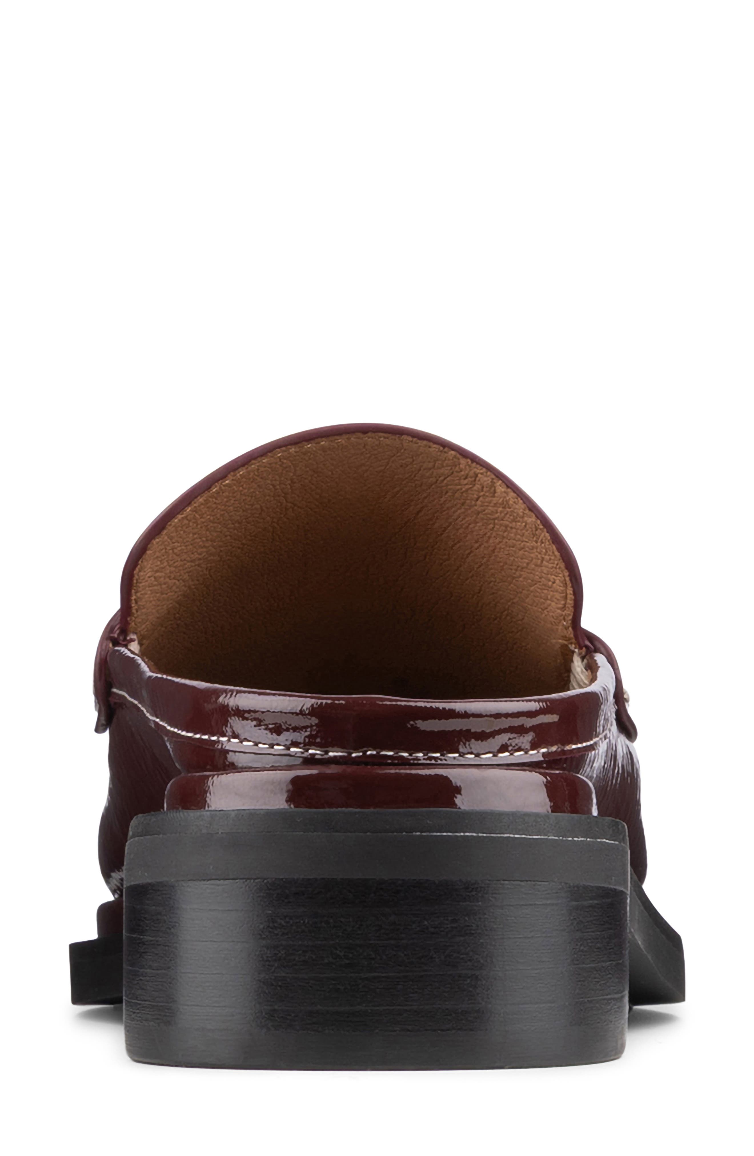 Bambie Leather Tassel Loafer Mule, Alternate, color, BORDEAUX