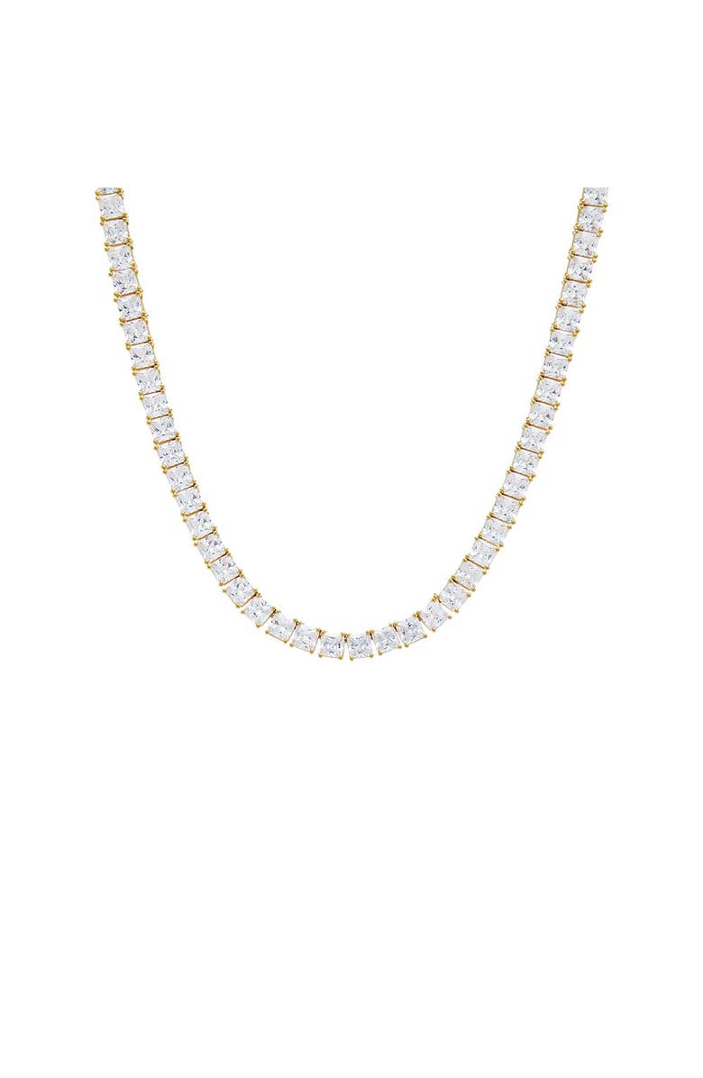 BY ADINA EDEN CZ Princess Cut Tennis Necklace, Alternate, color, Gold - 16In / 3Mm