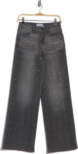 DKNY Jeans Studded High Waist Wide Leg Jeans | Nordstromrack