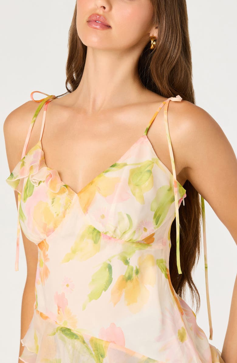 ASTR the Label Mejra Floral Ruffle Top, Alternate, color, Blush Multi Floral