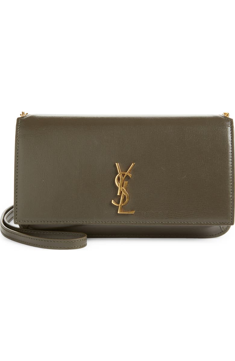 Saint Laurent Monogram Phone Shoulder Bag, Main, color, Light Musk