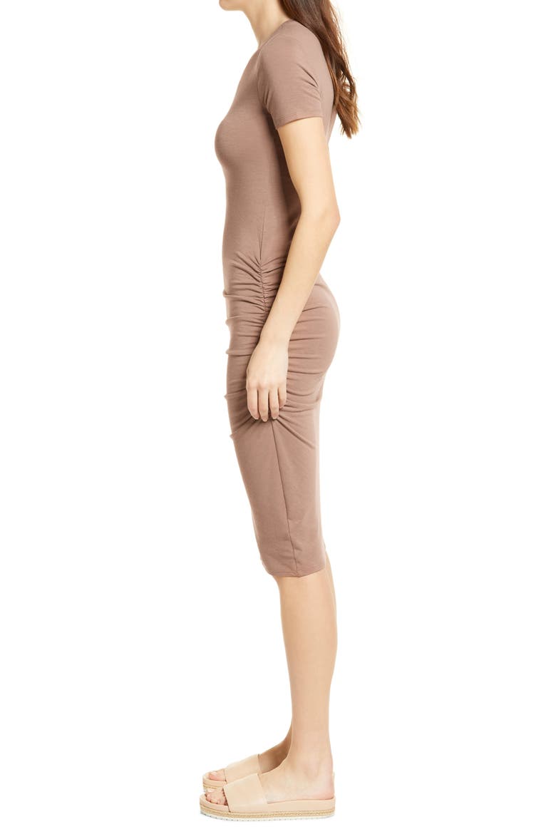 Side Ruched Body-Con Dress, Alternate, color, BROWN UMBER