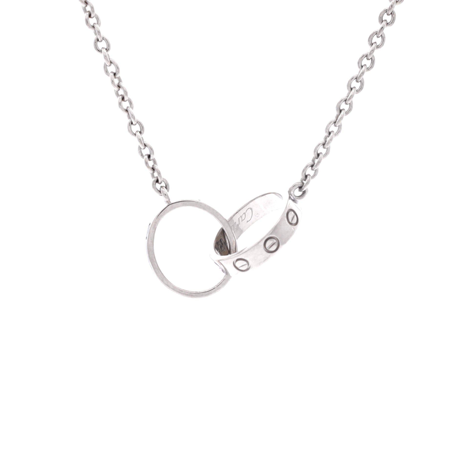 Love Interlocking Necklace 18K White Gold, Main, color, Metallic Gold