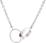 Pre-Owned Cartier Love Interlocking Necklace 18K White Gold