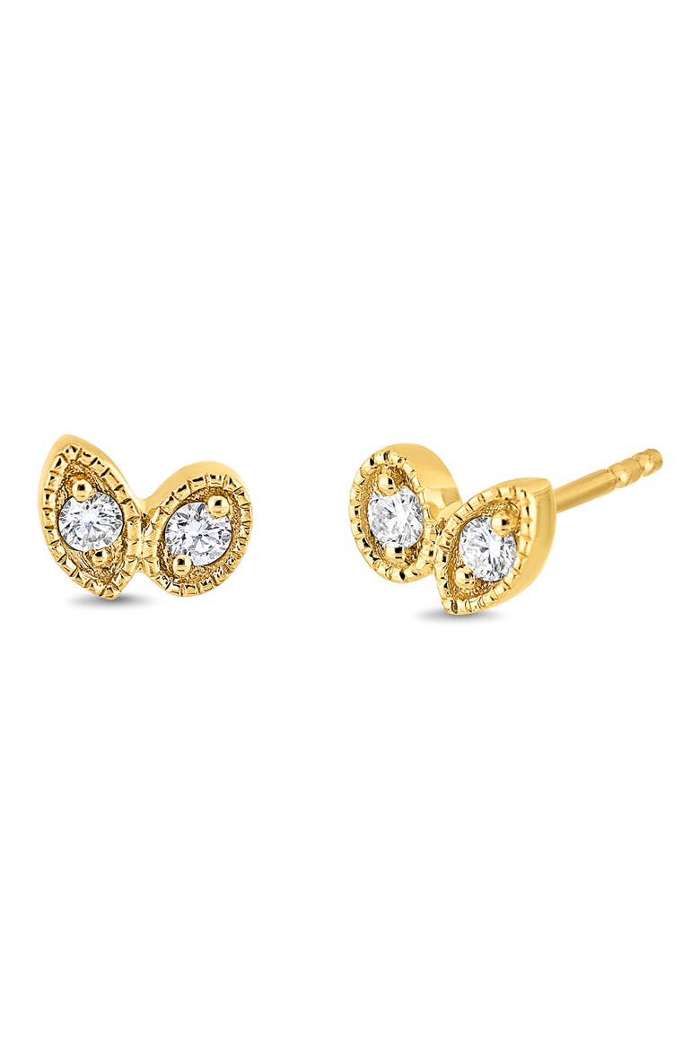18K Gold Mykonos Diamond Stud Earrings (Online Trunk Show), Main, color, 18K YELLOW GOLD/ DIAMOND