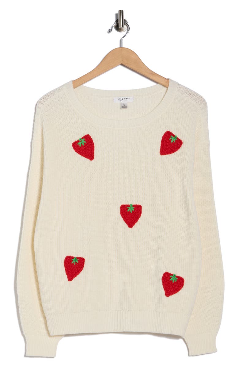 Vigoss Strawberry Sweater, Alternate, color, Creme
