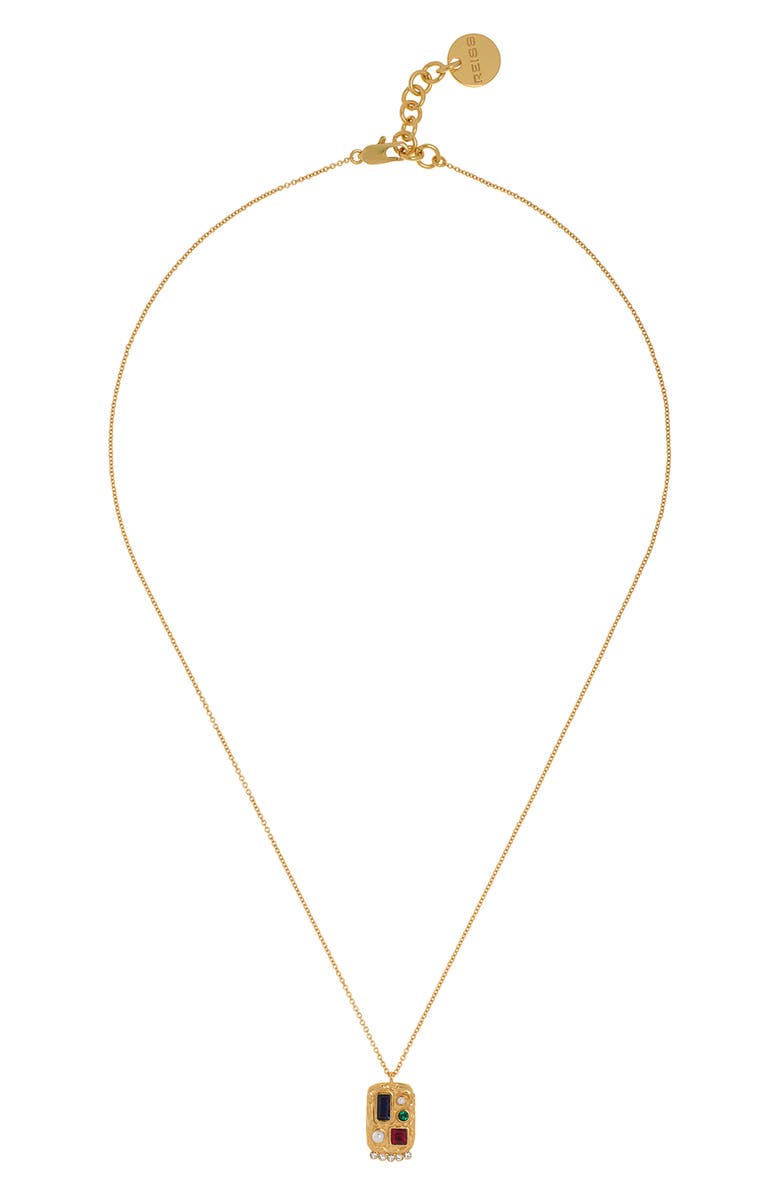 Reiss Sylar Crystal Pendant Necklace, Alternate, color, Gold Tone/ Multi Crystal