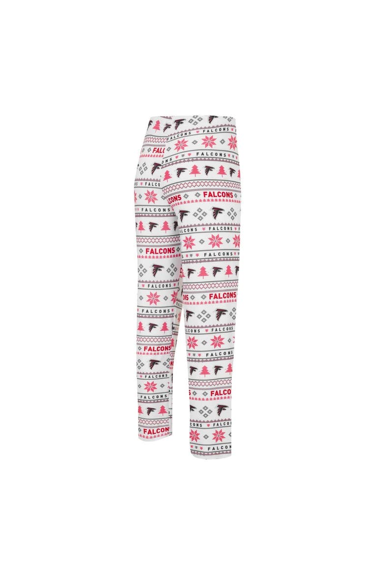 Men's Concepts Sport White/Red Atlanta Falcons Tinsel Raglan Long Sleeve T-Shirt & Pants Sleep Set, Alternate, color, White