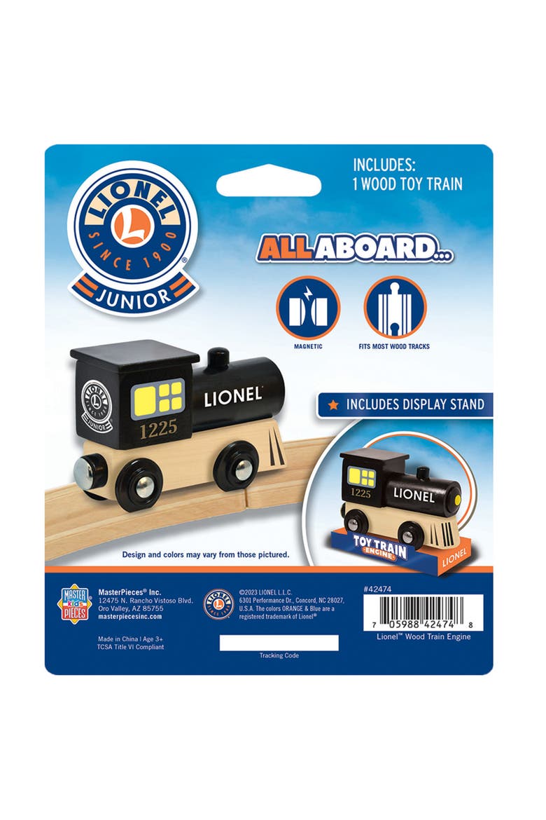 Lionel Wood Toy Train Engine, Alternate, color, Multicolor