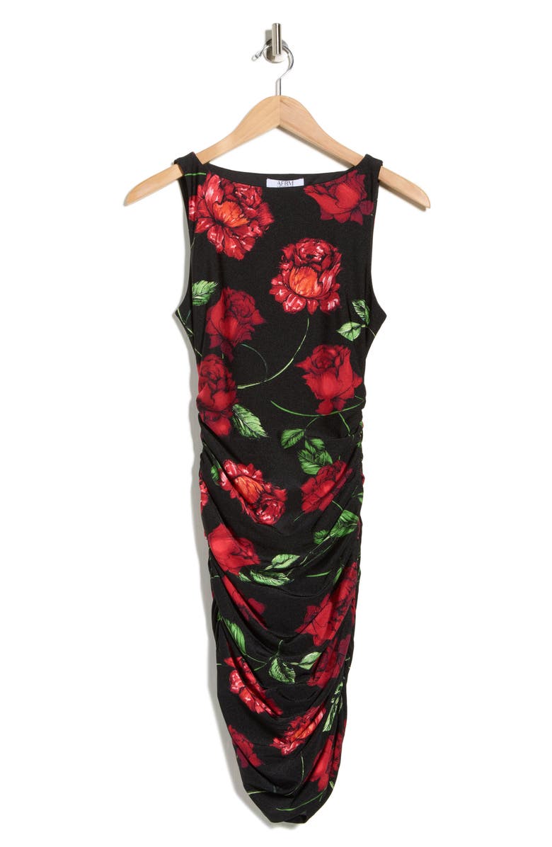 AFRM LOS ANGELES Leila Shiny Knit Bodycon Dress, Alternate, color, Noir Red Roses