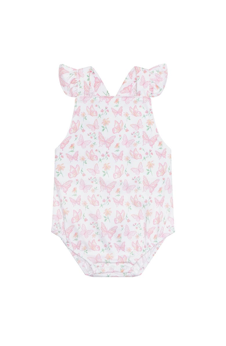 Nellapima Butterflies Print Ruffle Bubble - Baby, Main, color, Pink