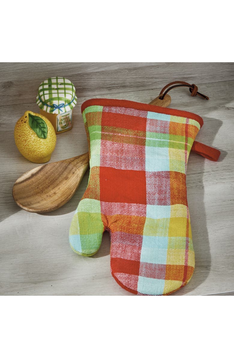 tag Fresh Pick Plaid Oven Mitt Multi Cotton Summer, Alternate, color, Multicolored