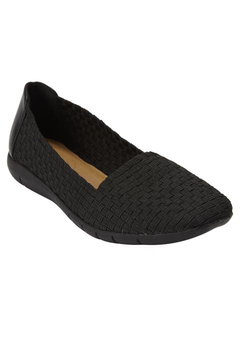 The Bethany Stretch Woven Slip On Flat (Wide Widths Available)
