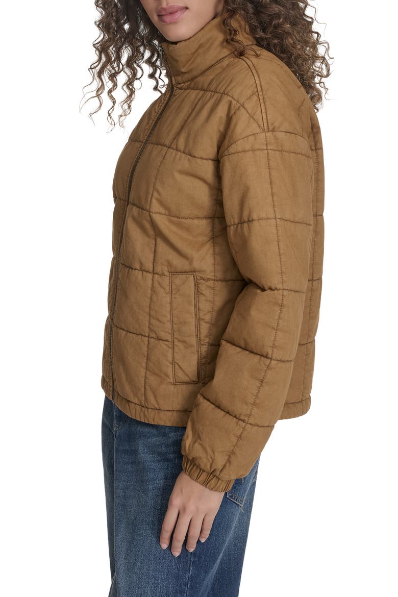 Box Quilted Water Resistant Cotton Jacket, Alternate, color, TOBACCO