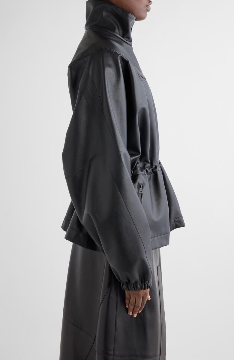 Givenchy Gathered Leather Jacket, Alternate, color, Black
