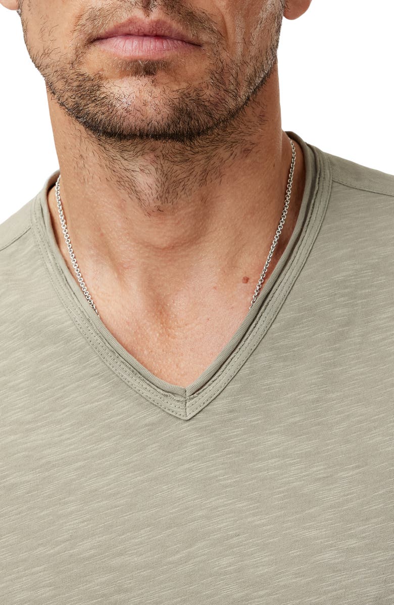 John Varvatos Miles Slub Organic Cotton V-Neck T-Shirt, Alternate, color, Spruce