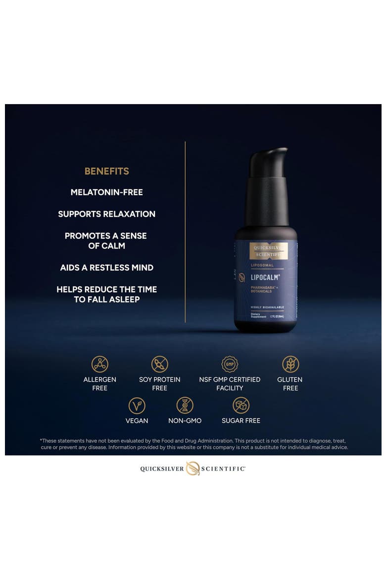 LipoCalm Liposomal PharmaGABA Chamomile Passionflower and Skullcap Supplement, Alternate, color, None