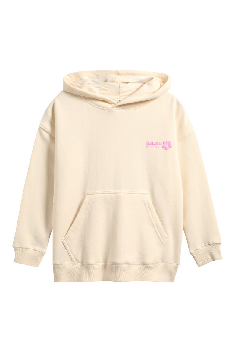 Kids' Hibiscus Heat Hawaii Hoodie, Main, color, BONE