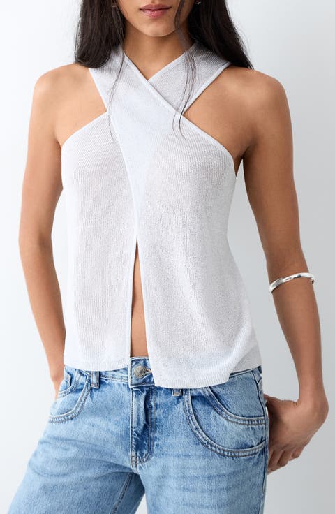 Metallic Knit Sleeveless Top