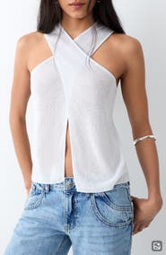 MANGO TEEN Metallic Knit Sleeveless Top