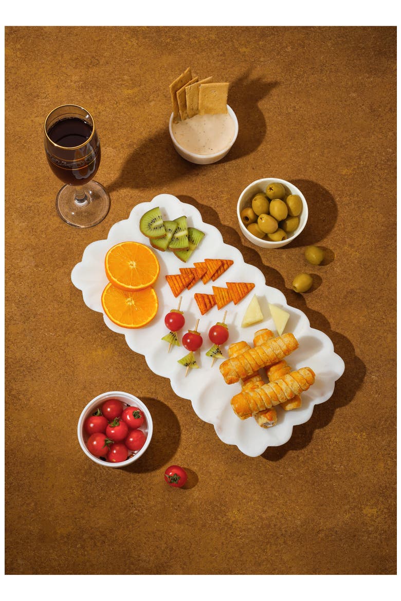 Scalloped Marble Platter, Alternate, color, WHITE