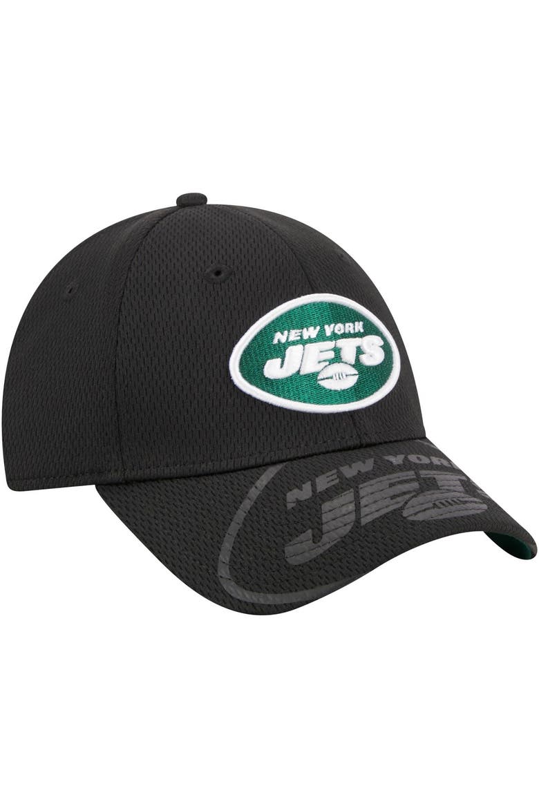 Men's New Era Black New York Jets Top Visor 9FORTY Adjustable Hat, Alternate, color, Black