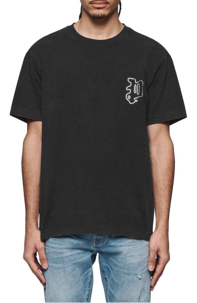 PURPLE BRAND Heavyweight Jersey Jewel Logo T-Shirt, Main, color, Black