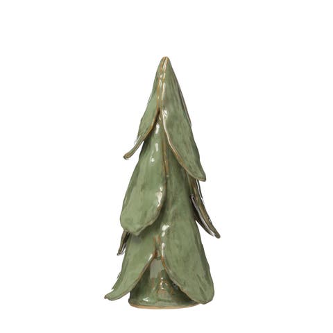 Handmade Stoneware Tree, Reactive Glaze Finish