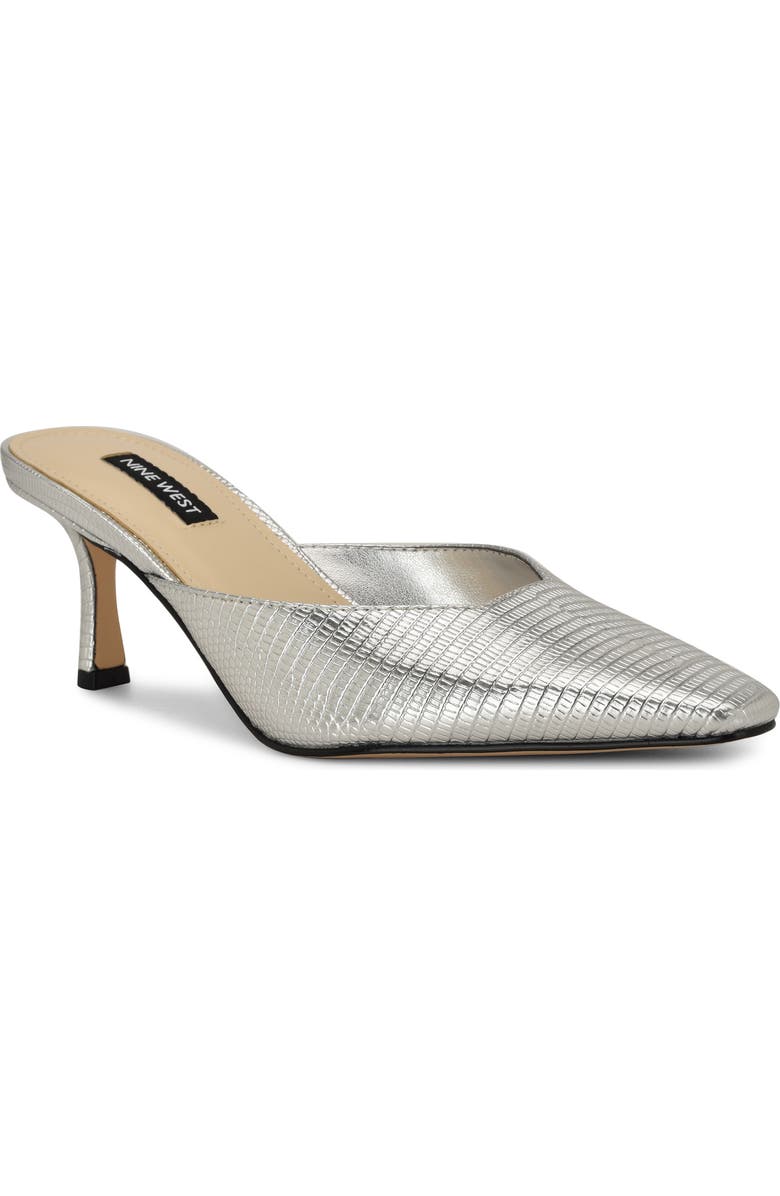 Nine West Camenla Mule, Main, color, Silver