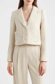 Fringe Detail Tweed Jacket