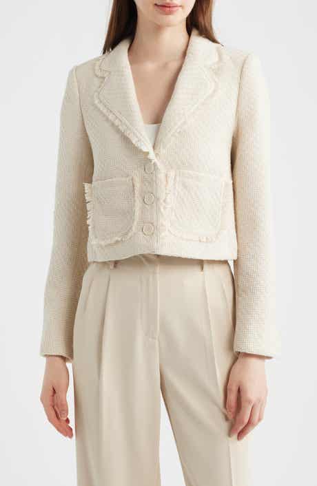 Fringe Detail Tweed Jacket