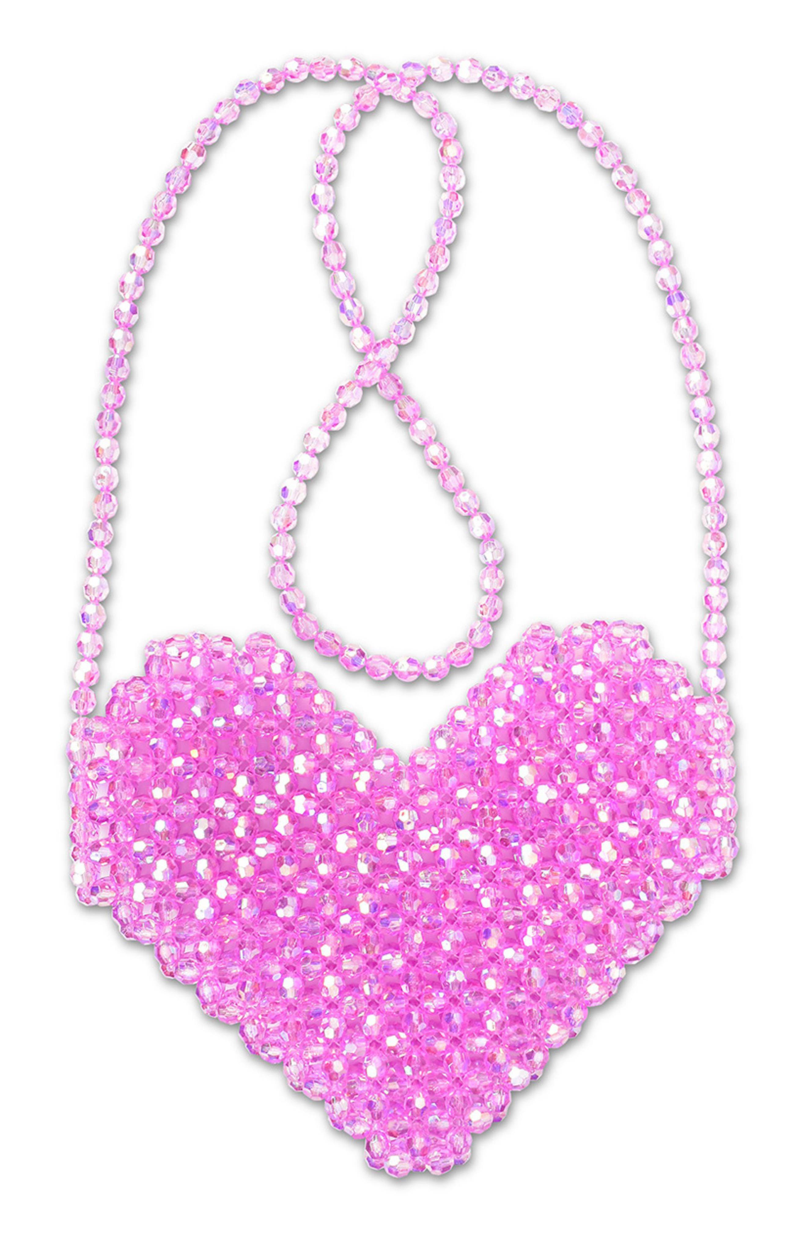 Iscream Kids' Beaded Heart Crossbody Bag, Main, color, 