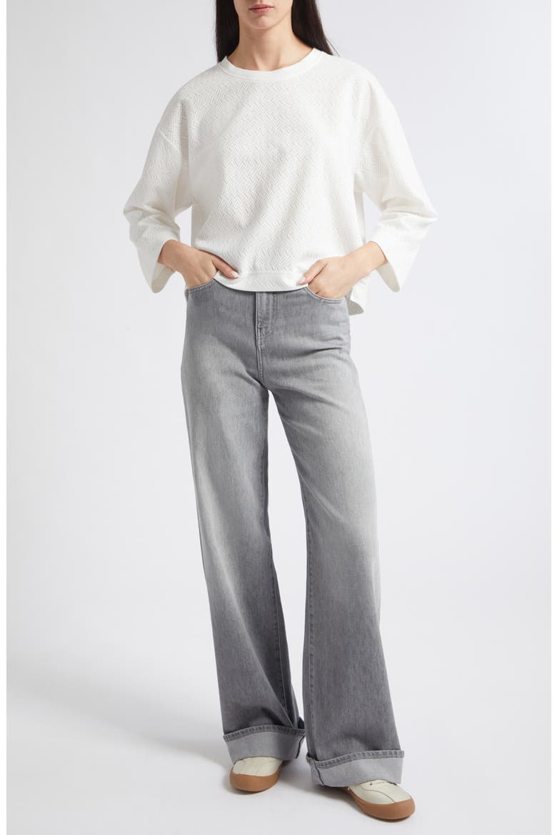 Wide Leg Denim Pants, Alternate, color, GREY