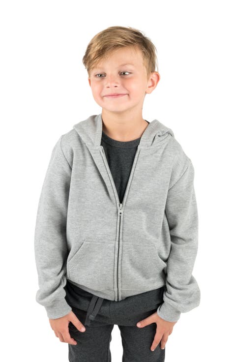 Kids Zip-Up Sweatshirt Hoodie, Cotton Blend, Solid Colors