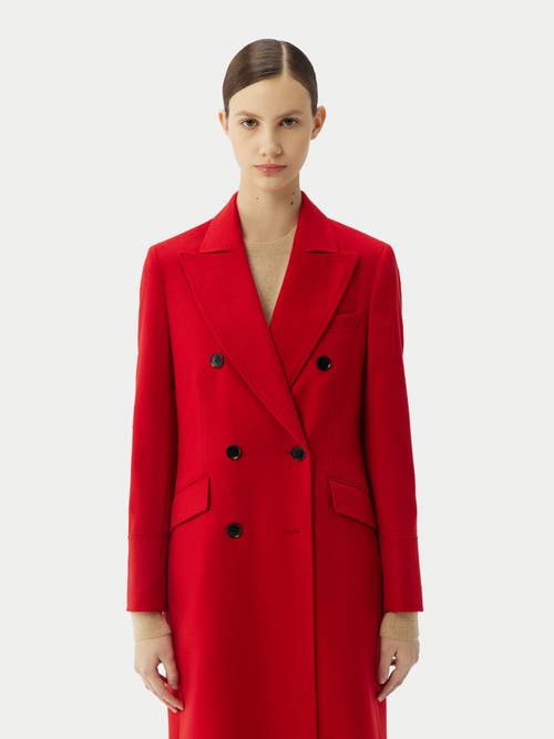 Gobi Mongolian Cashmere Cashmere Peak Lapel Long Coat In Red