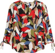 AK ANNE KLEIN V-Neck Woven Shirt