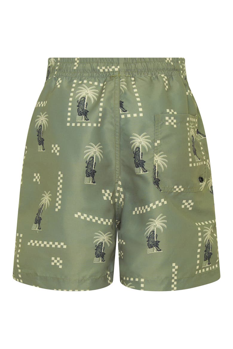 Kids' Tiger Island UPF 50+ Swim Trunks, Alternate, color, OLIVE