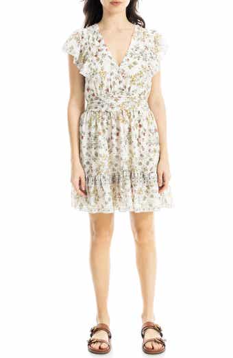 V-Neck Flutter Sleeve Minidress