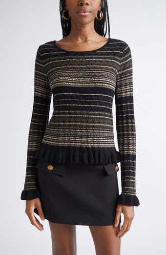 Ramy Brook Melissa Texture Merino Wool Blend Knit Top