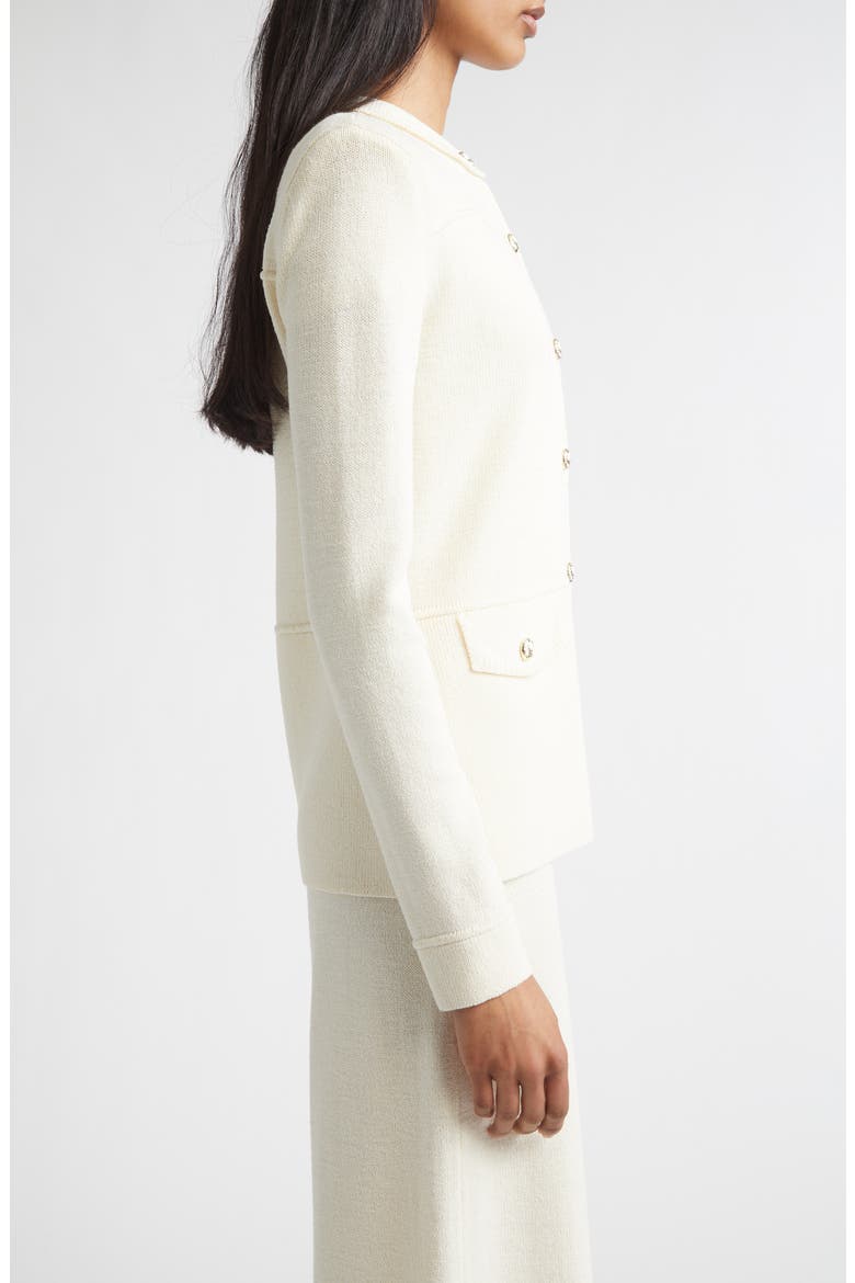 Courtney Legacy Crepe Knit Jacket, Alternate, color, ECRU