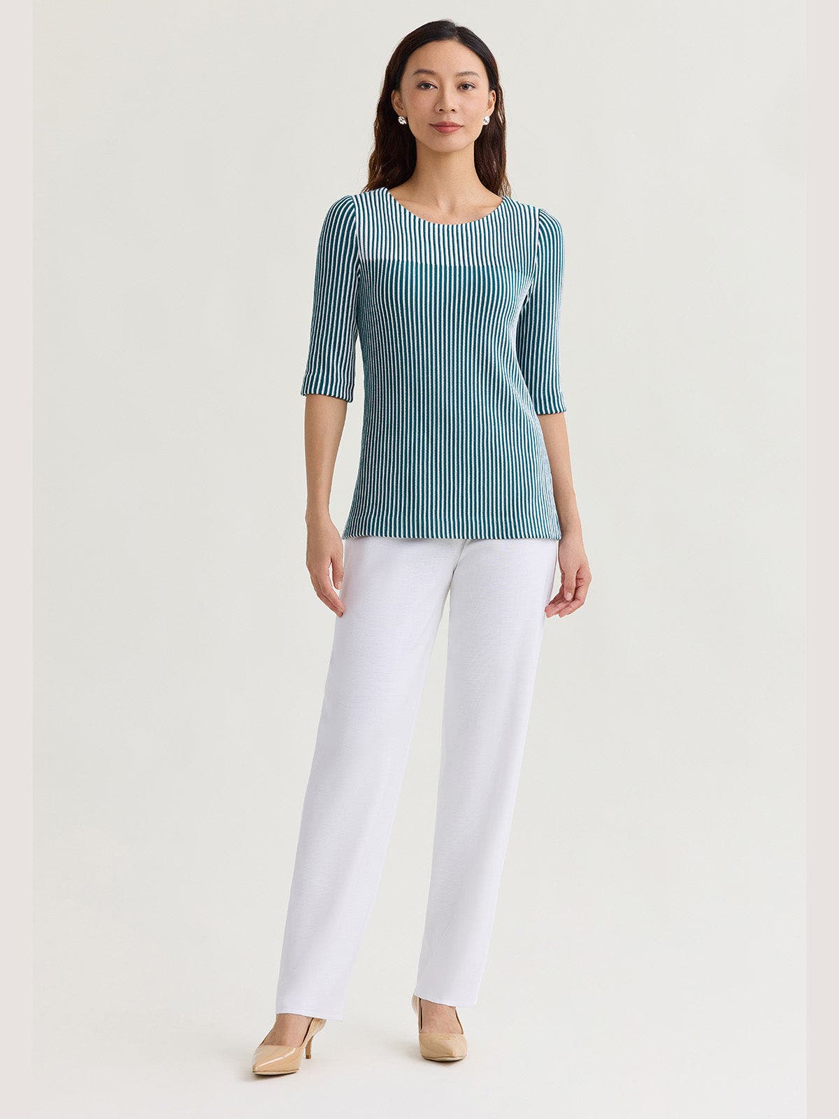 Linear Stripe Soft Knit Tunic