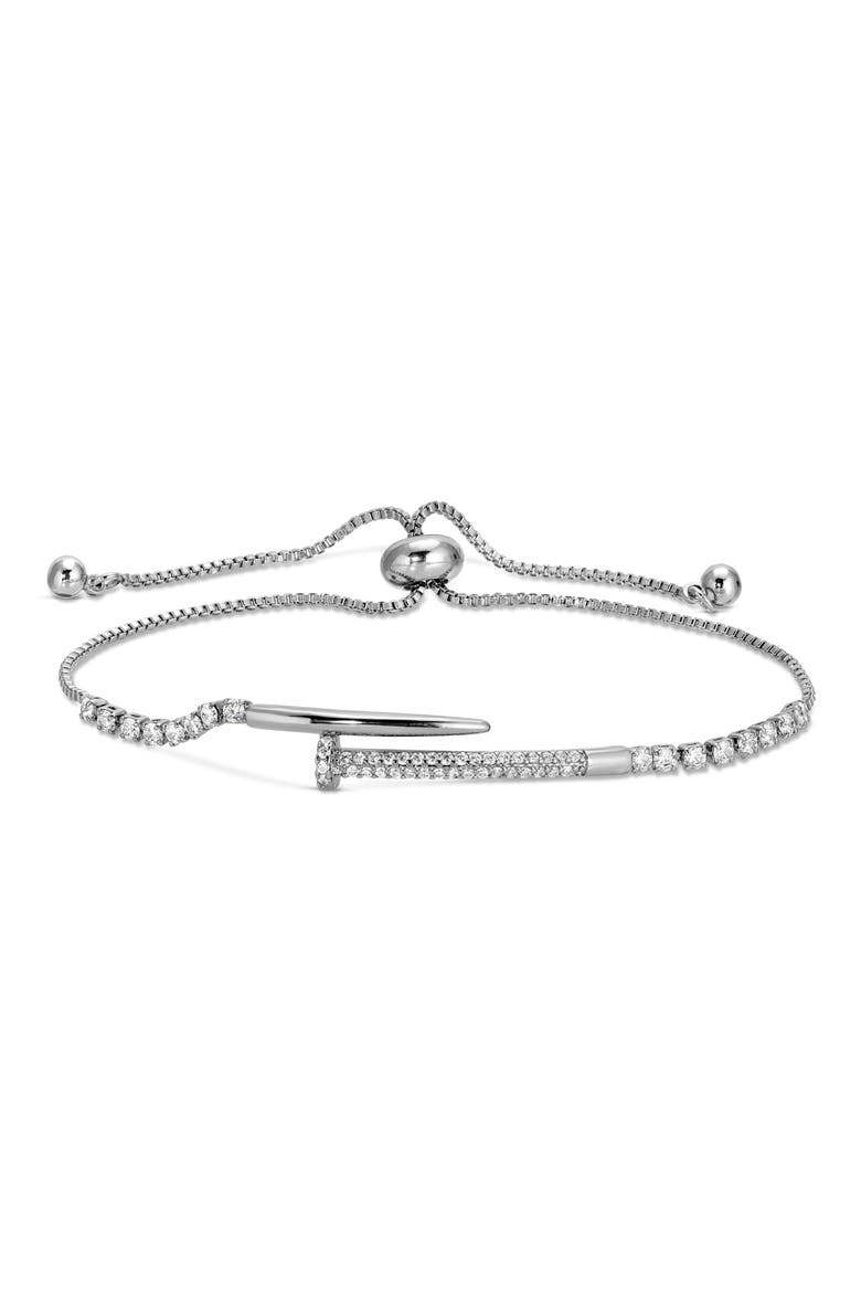 Louise Set of 2 Cubic Zirconia Slider Bracelets, Alternate, color, SILVER