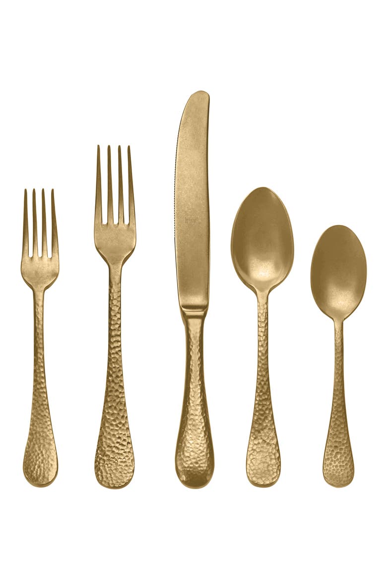 Epoque Distressed Bronze 5-Piece Place Setting, Main, color, DISTRESSED STAINLESS GOLD