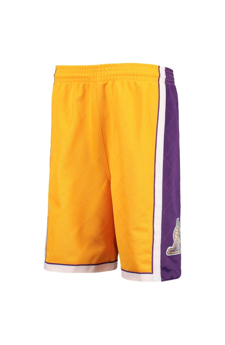 Mitchell & Ness Youth Mitchell & Ness Gold Los Angeles Lakers 2009 Hardwood Classics 75th Anniversary Swingman Shorts, Alternate, color, 
