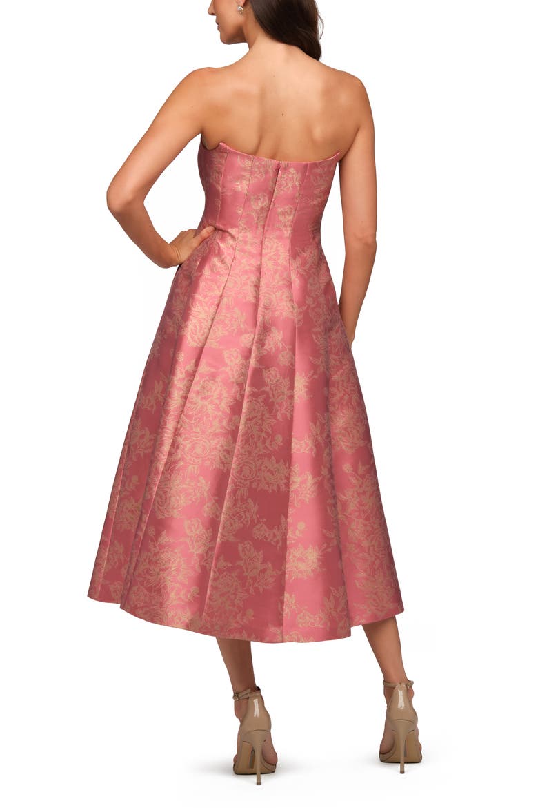 Quincy Strapless Midi Cocktail Dress, Alternate, color, ANTIQUE ROSE