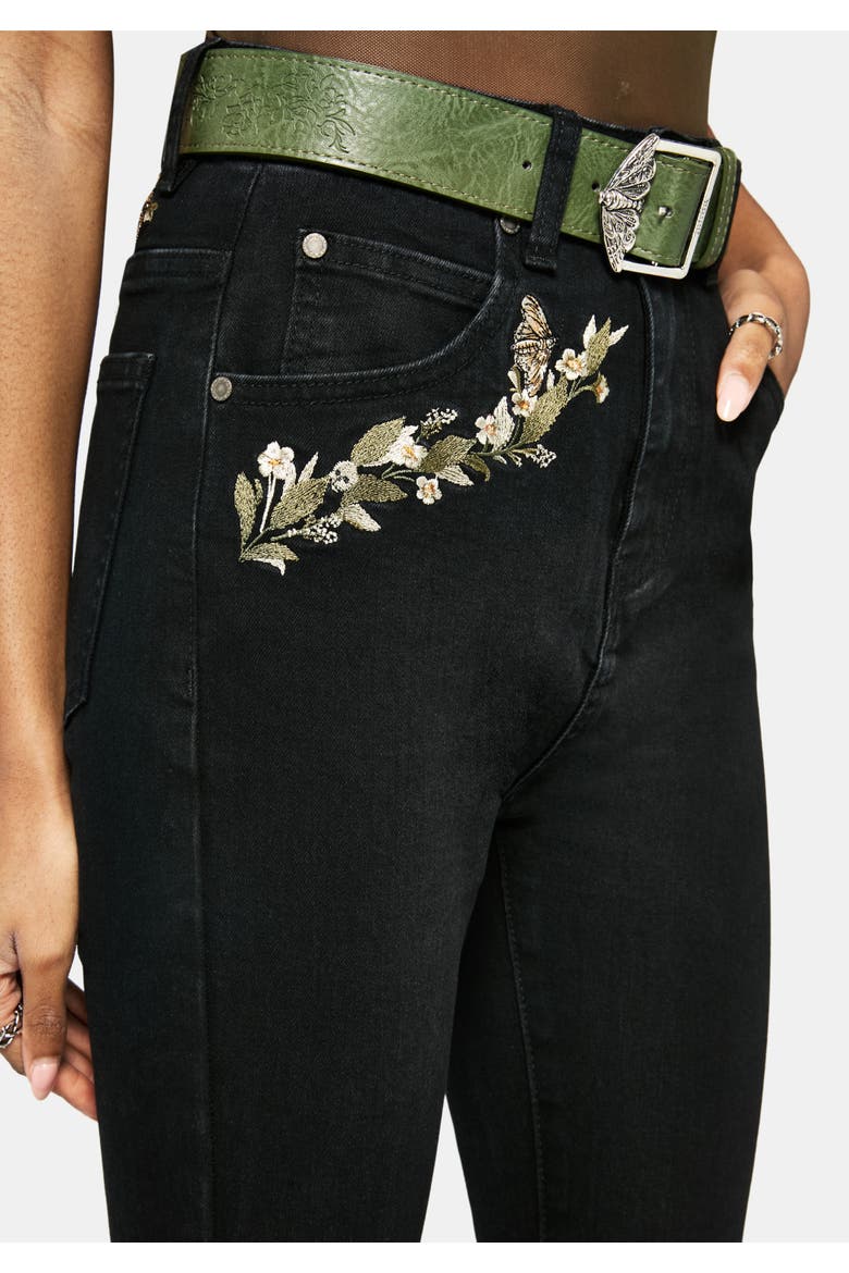 Abundance Embroidered Denim Skinny Jean, Alternate, color, Black