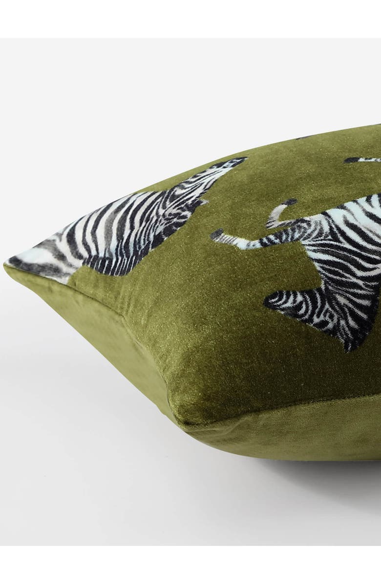 Sunday Citizen Velvet Watercolor Zebra Small Lumbar Pillow, Alternate, color, 