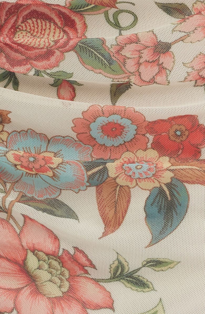 Vince Camuto Floral Long Sleeve Mesh Midi Dress, Alternate, color, 